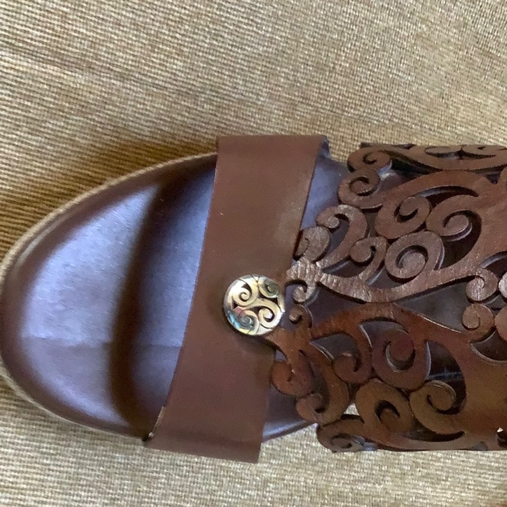 Brighton slip in sandal wedge brown - Picture 4 of 8